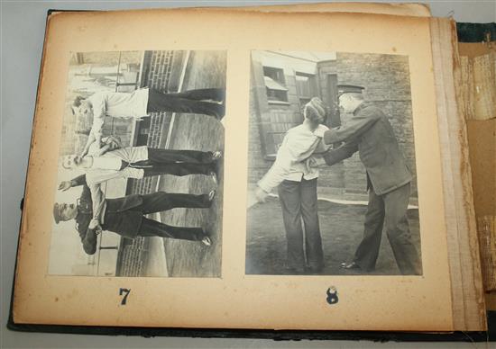 An unusual album of sixty two George V police self-defence photographs,